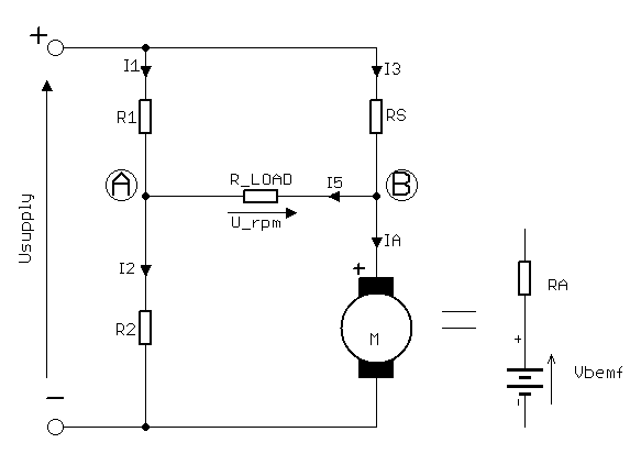 A bridge circuit for Back EMF (BEMF) voltage measure. 