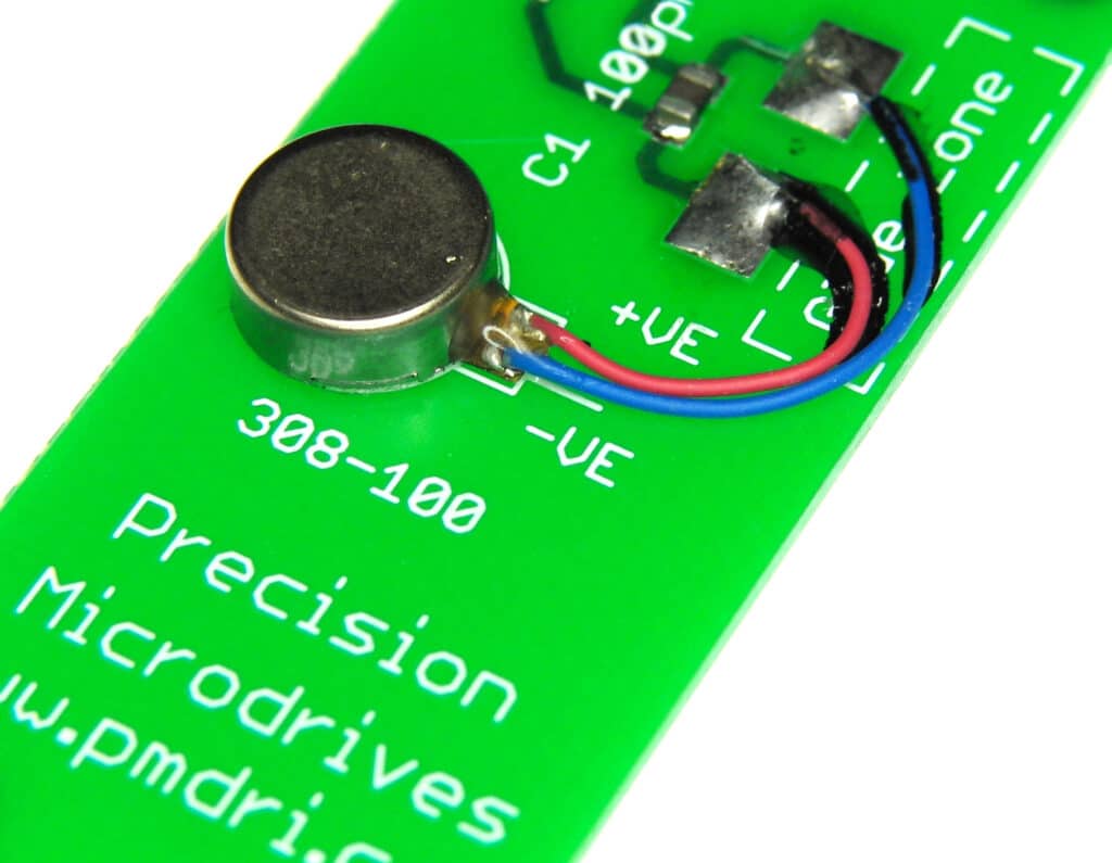 8mm coin (shaftless) vibration motor mounted to a PCB