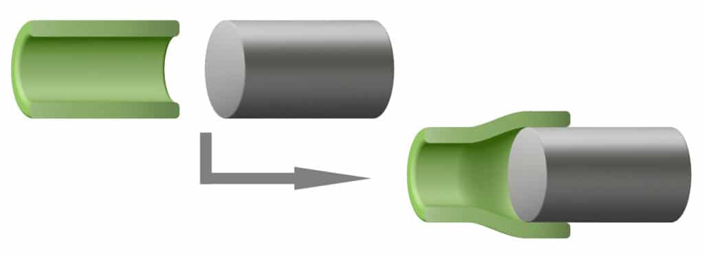 A CAD rendering of a push fit connector