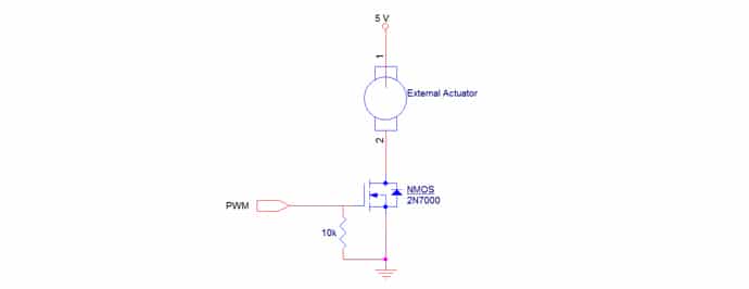 A basic NMOS and PWM driver signal diagram