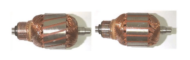 Two motors with twisted slots to reduce the cogging