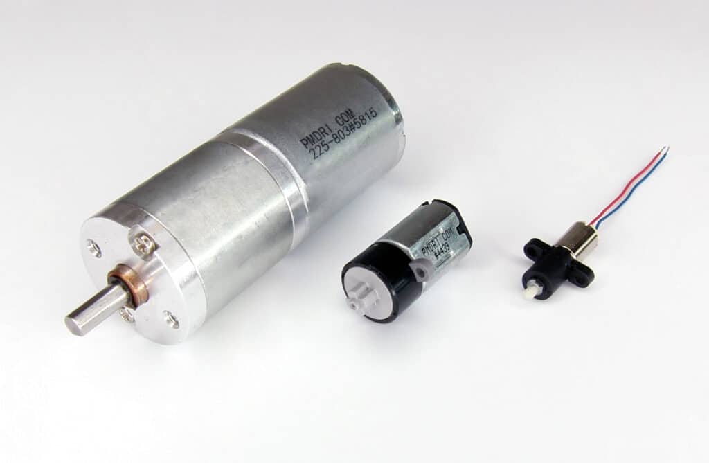 Example planetary geared DC motors with frame diameters from 28mm to 6mm.
