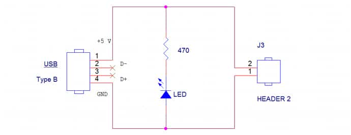 An USB power supply circuit diagram