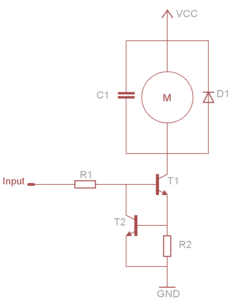 Transistor based current limiting with motor circuit diagram