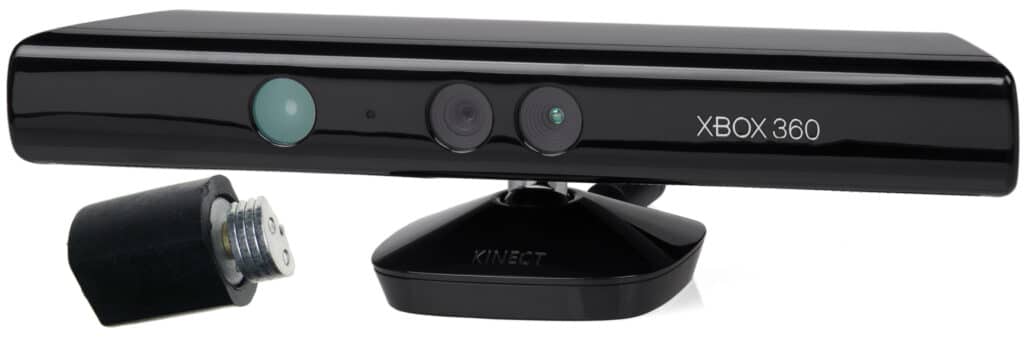 Xbox 360 kinect console with an ERM vibration motor beside it