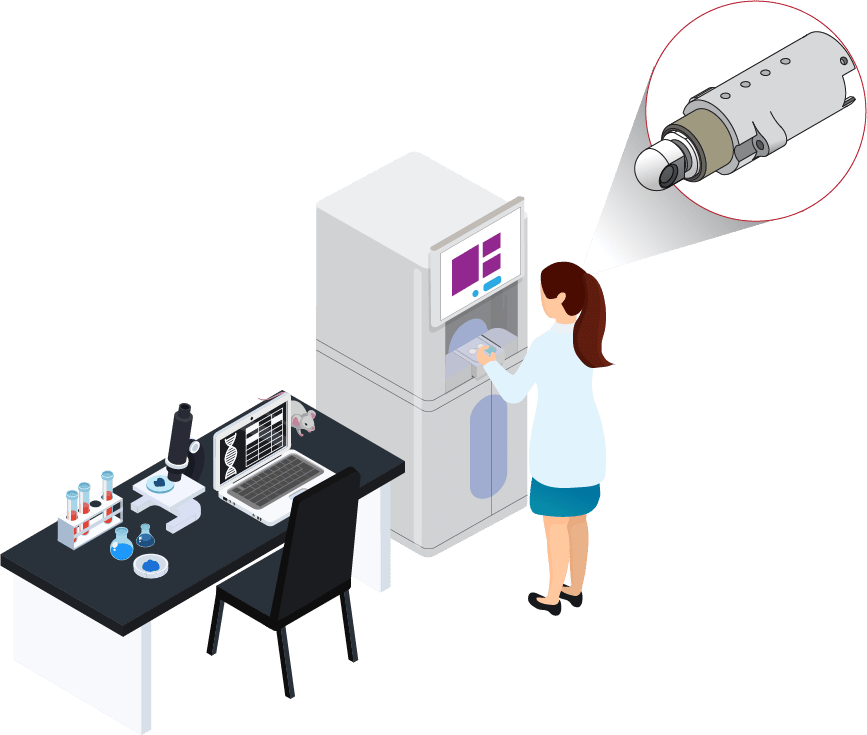 Mock up of DNA sequencing machine with customised Linear Actuator