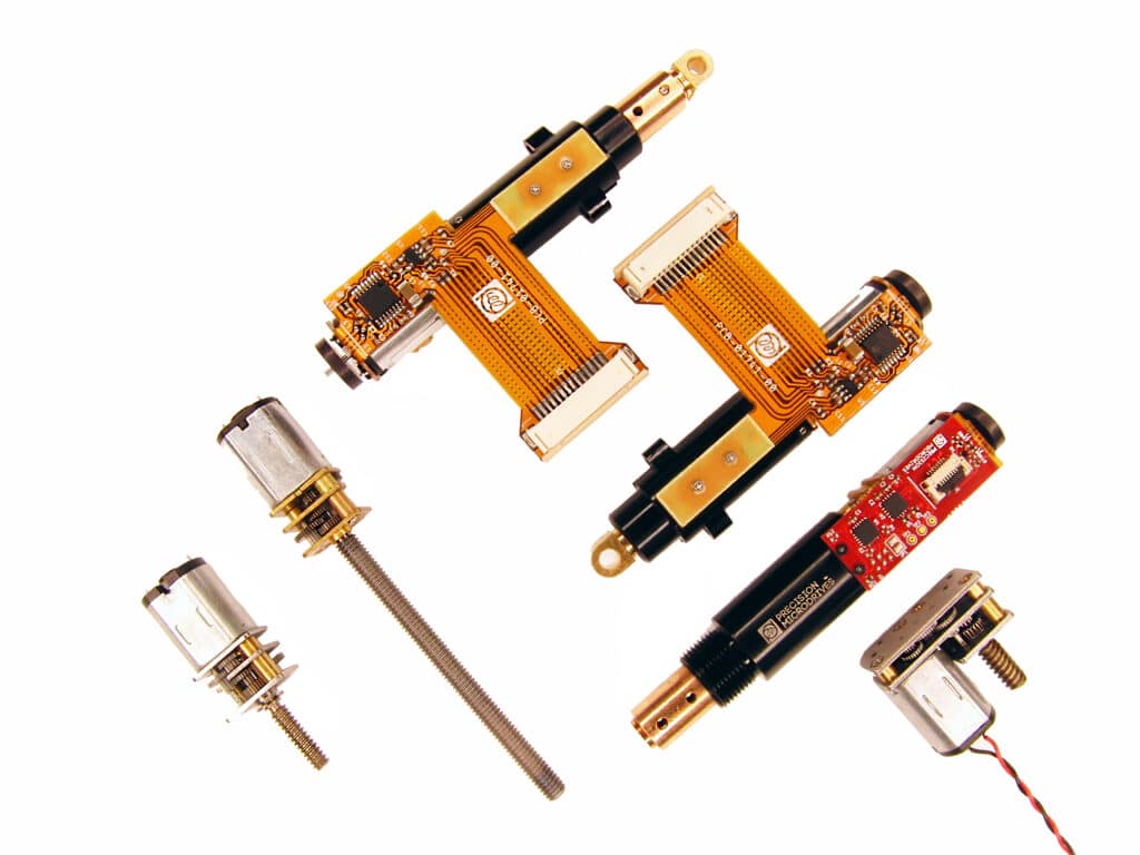 Range of Precision Microdrives' miniature linear actuators